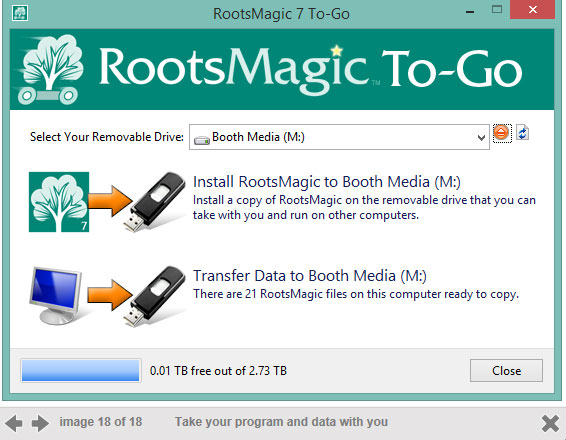 how to transfer rootsmagic 7 to another computer